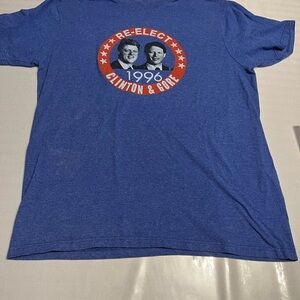 Vintage great condition Re-elect Clinton and Gore Blue Graphic T-Shirt